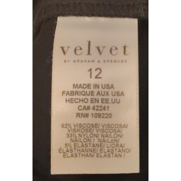 VELVET BY GRAHAM & SPENCER Women's Kyndall Staight Leg Split Pant Black Size 12 - Picture 6 of 9